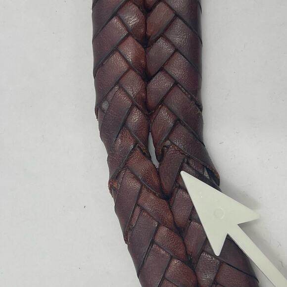 COACH Belt Size 36" Braided Leather Brown Business Office Classic *Damaged* - Picture 3 of 16